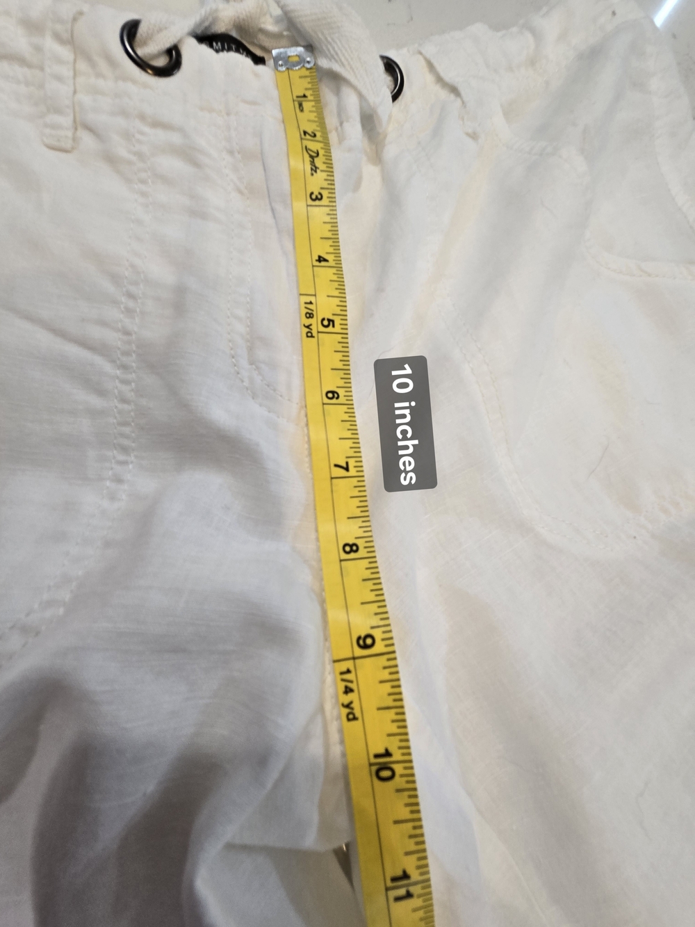 Willi Smith Women’s White Drawstring Bootcut Pants - Picture 6 of 6